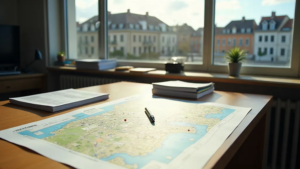 Documents de copropriété et plan de quartier consultés avant un achat immobilier à Massy