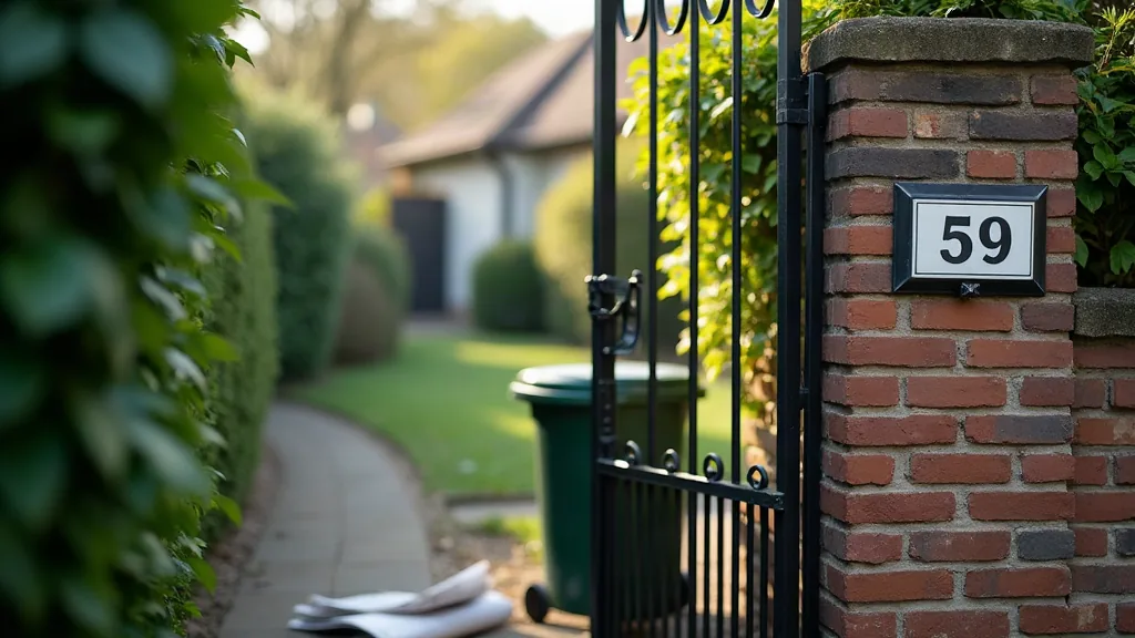 Épinay-sur-Seine : quels quartiers éviter avant d'acheter ou de louer ? Portail en fer forgé et jardin pavillonnaire le matin à Épinay-sur-Seine